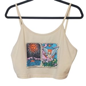 Shein Curve | Tarot Crop Tank | Cream Tan | 1XL